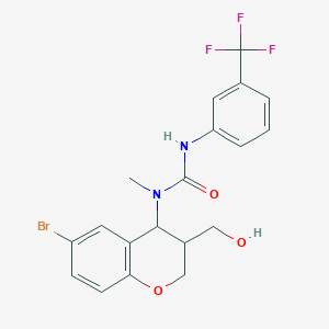 molecular formula C19H18BrF3N2O3 B3135325 N-[6-溴-3-(羟甲基)-3,4-二氢-2H-色满-4-基]-N-甲基-N'-[3-(三氟甲基)苯基]脲 CAS No. 400089-19-2