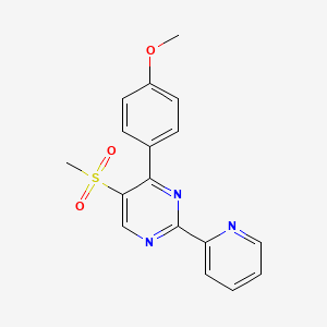 molecular formula C17H15N3O3S B3135328 4-(4-Methoxyphenyl)-5-(methylsulfonyl)-2-(2-pyridinyl)pyrimidine CAS No. 400089-28-3