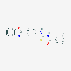 molecular formula C22H17N3O2S B313533 N-{[4-(1,3-benzoxazol-2-yl)phenyl]carbamothioyl}-3-methylbenzamide 