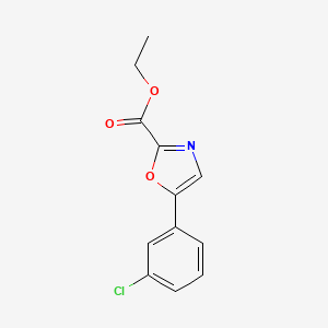 molecular formula C12H10ClNO3 B3135382 Ethyl 5-(3-chlorophenyl)oxazole-2-carboxylate CAS No. 400715-69-7