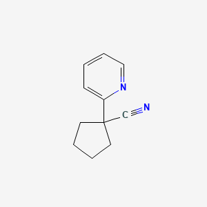 molecular formula C11H12N2 B3135385 1-(Pyridin-2-yl)cyclopentanecarbonitrile CAS No. 400727-04-0