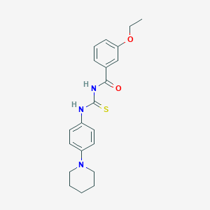 molecular formula C21H25N3O2S B313543 3-ethoxy-N-{[4-(piperidin-1-yl)phenyl]carbamothioyl}benzamide 