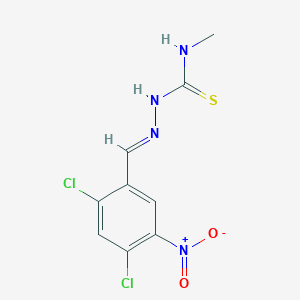 molecular formula C9H8Cl2N4O2S B313546 (2E)-2-(2,4-dichloro-5-nitrobenzylidene)-N-methylhydrazinecarbothioamide 