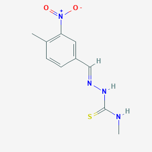 molecular formula C10H12N4O2S B313547 (2E)-N-methyl-2-(4-methyl-3-nitrobenzylidene)hydrazinecarbothioamide 