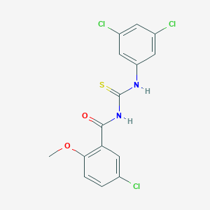 molecular formula C15H11Cl3N2O2S B313552 5-chloro-N-[(3,5-dichlorophenyl)carbamothioyl]-2-methoxybenzamide 