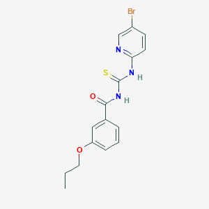 molecular formula C16H16BrN3O2S B313555 N-[(5-bromopyridin-2-yl)carbamothioyl]-3-propoxybenzamide 