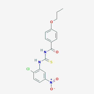 molecular formula C17H16ClN3O4S B313558 N-[(2-chloro-5-nitrophenyl)carbamothioyl]-4-propoxybenzamide 