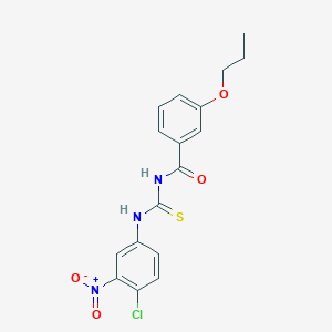molecular formula C17H16ClN3O4S B313559 N-[(4-chloro-3-nitrophenyl)carbamothioyl]-3-propoxybenzamide 