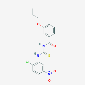molecular formula C17H16ClN3O4S B313560 N-[(2-chloro-5-nitrophenyl)carbamothioyl]-3-propoxybenzamide 