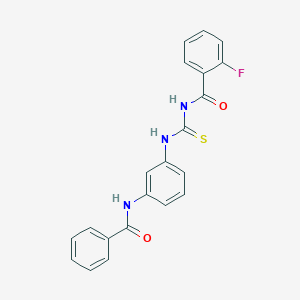 molecular formula C21H16FN3O2S B313561 N-[3-({[(2-fluorobenzoyl)amino]carbothioyl}amino)phenyl]benzamide 