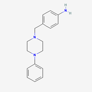 molecular formula C17H21N3 B3135616 4-[(4-苯基哌嗪-1-基)甲基]苯胺 CAS No. 40224-23-5