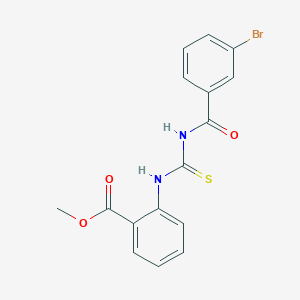 molecular formula C16H13BrN2O3S B313564 Methyl 2-({[(3-bromophenyl)carbonyl]carbamothioyl}amino)benzoate 