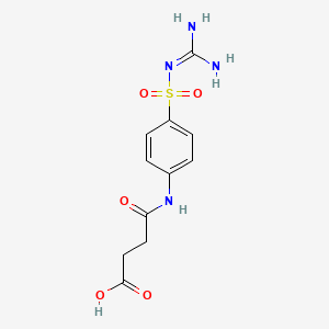 molecular formula C11H14N4O5S B3135645 4-{[4-(Carbamimidoylsulfamoyl)phenyl]amino}-4-oxobutanoic acid CAS No. 40265-94-9