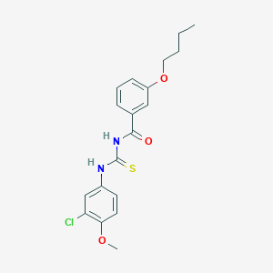 molecular formula C19H21ClN2O3S B313565 3-butoxy-N-[(3-chloro-4-methoxyphenyl)carbamothioyl]benzamide 