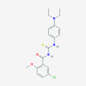 molecular formula C19H22ClN3O2S B313568 5-chloro-N-{[4-(diethylamino)phenyl]carbamothioyl}-2-methoxybenzamide 