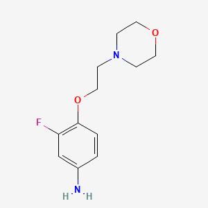 molecular formula C12H17FN2O2 B3135708 3-Fluoro-4-[2-(4-morpholinyl)ethoxy]phenylamine CAS No. 403741-00-4
