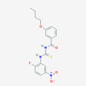 molecular formula C18H18FN3O4S B313572 3-butoxy-N-[(2-fluoro-5-nitrophenyl)carbamothioyl]benzamide 