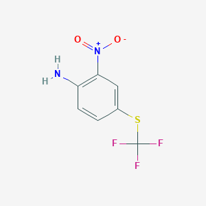molecular formula C7H5F3N2O2S B3135755 2-Nitro-4-(trifluoromethylthio)aniline CAS No. 404-74-0