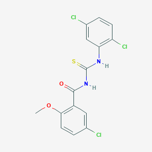 molecular formula C15H11Cl3N2O2S B313577 5-chloro-N-[(2,5-dichlorophenyl)carbamothioyl]-2-methoxybenzamide 