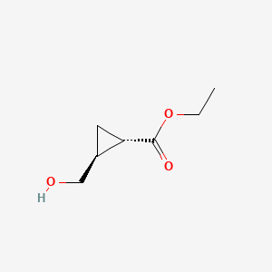 molecular formula C7H12O3 B3135771 trans-Ethyl 2-(hydroxymethyl)-cyclopropanecarboxylate CAS No. 40427-14-3