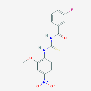 molecular formula C15H12FN3O4S B313579 3-fluoro-N-[(2-methoxy-4-nitrophenyl)carbamothioyl]benzamide 