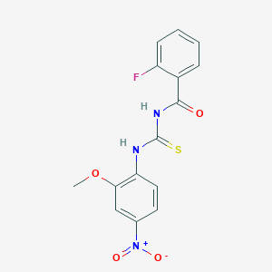 molecular formula C15H12FN3O4S B313580 2-fluoro-N-[(2-methoxy-4-nitrophenyl)carbamothioyl]benzamide 