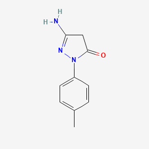 molecular formula C10H11N3O B3135809 5-Amino-2-(4-methylphenyl)-2,4-dihydro-3h-pyrazol-3-one CAS No. 40480-54-4