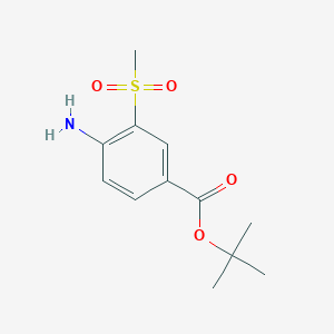 molecular formula C12H17NO4S B3135828 tert-Butyl 4-amino-3-(methylsulfonyl)benzoate CAS No. 404964-30-3