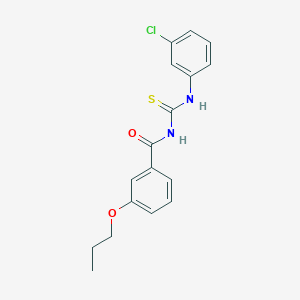 molecular formula C17H17ClN2O2S B313584 N-[(3-chlorophenyl)carbamothioyl]-3-propoxybenzamide 