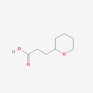 molecular formula C8H14O3 B3135845 3-(Oxan-2-yl)propanoic acid CAS No. 40500-07-0