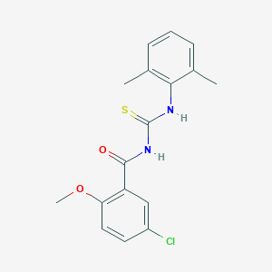 molecular formula C17H17ClN2O2S B313587 5-chloro-N-[(2,6-dimethylphenyl)carbamothioyl]-2-methoxybenzamide 