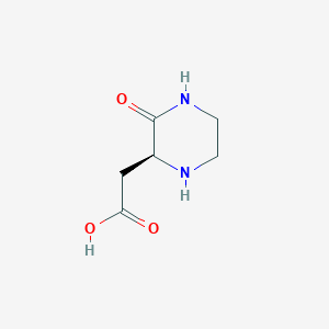 molecular formula C6H10N2O3 B3135871 2-[(2S)-3-oxopiperazin-2-yl]acetic acid CAS No. 405214-36-0
