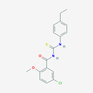 molecular formula C17H17ClN2O2S B313588 5-chloro-N-[(4-ethylphenyl)carbamothioyl]-2-methoxybenzamide 