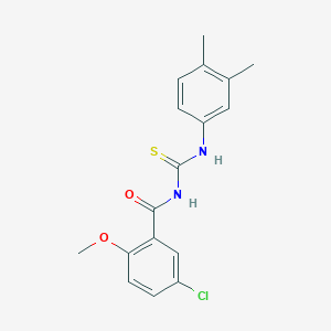 molecular formula C17H17ClN2O2S B313589 5-chloro-N-[(3,4-dimethylphenyl)carbamothioyl]-2-methoxybenzamide 