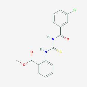 molecular formula C16H13ClN2O3S B313591 Methyl 2-({[(3-chlorophenyl)carbonyl]carbamothioyl}amino)benzoate 