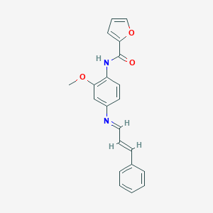 molecular formula C21H18N2O3 B313593 N-{2-methoxy-4-[(3-phenyl-2-propenylidene)amino]phenyl}-2-furamide 
