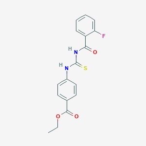 molecular formula C17H15FN2O3S B313594 Ethyl 4-({[(2-fluorophenyl)carbonyl]carbamothioyl}amino)benzoate 