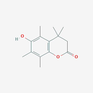 molecular formula C14H18O3 B3135964 6-Hydroxy-4,4,5,7,8-pentamethyl-3,4-dihydrocoumarin CAS No. 40662-76-8