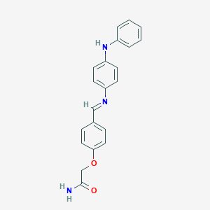 molecular formula C21H19N3O2 B313597 2-[4-[(4-Anilinophenyl)iminomethyl]phenoxy]acetamide 