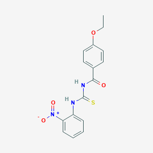 molecular formula C16H15N3O4S B313599 N-{[4-(ethyloxy)phenyl]carbonyl}-N'-{2-nitrophenyl}thiourea 