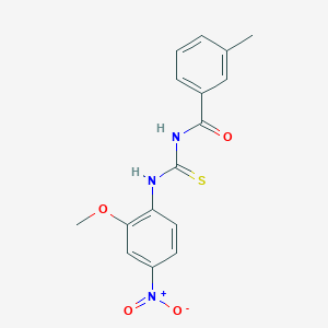 molecular formula C16H15N3O4S B313600 N-[(2-methoxy-4-nitrophenyl)carbamothioyl]-3-methylbenzamide 