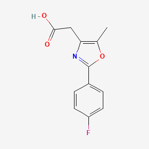 molecular formula C12H10FNO3 B3136006 2-[2-(4-Fluorophenyl)-5-methyl-1,3-oxazol-4-yl]acetic acid CAS No. 407640-15-7