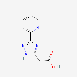 molecular formula C9H8N4O2 B3136022 2-(3-(pyridin-2-yl)-1H-1,2,4-triazol-5-yl)acetic acid CAS No. 408541-06-0