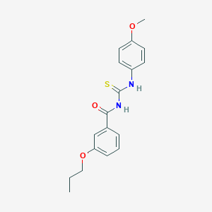 molecular formula C18H20N2O3S B313603 N-[(4-methoxyphenyl)carbamothioyl]-3-propoxybenzamide 