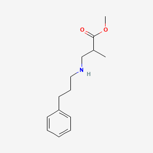 molecular formula C14H21NO2 B3136036 Methyl 2-methyl-3-[(3-phenylpropyl)amino]propanoate CAS No. 40871-03-2