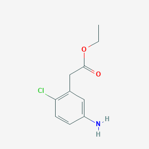 molecular formula C10H12ClNO2 B3136038 Ethyl 5-amino-2-chlorophenylacetate CAS No. 409082-02-6