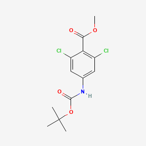 molecular formula C13H15Cl2NO4 B3136045 4-((叔丁氧羰基)氨基)-2,6-二氯苯甲酸甲酯 CAS No. 409127-35-1