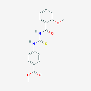 molecular formula C17H16N2O4S B313606 Methyl 4-({[(2-methoxybenzoyl)amino]carbothioyl}amino)benzoate 