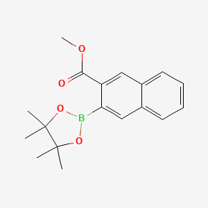 molecular formula C18H21BO4 B3136079 Methyl-3-(4,4,5,5-tetramethyl-1,3,2-dioxaborolan-2-yl)-2-naphthoate CAS No. 409369-93-3