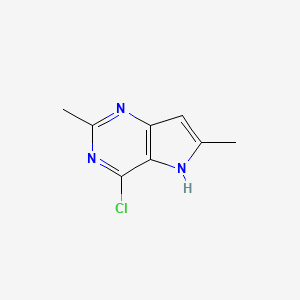 molecular formula C8H8ClN3 B3136103 4-chloro-2,6-dimethyl-5H-pyrrolo[3,2-d]pyrimidine CAS No. 41040-24-8